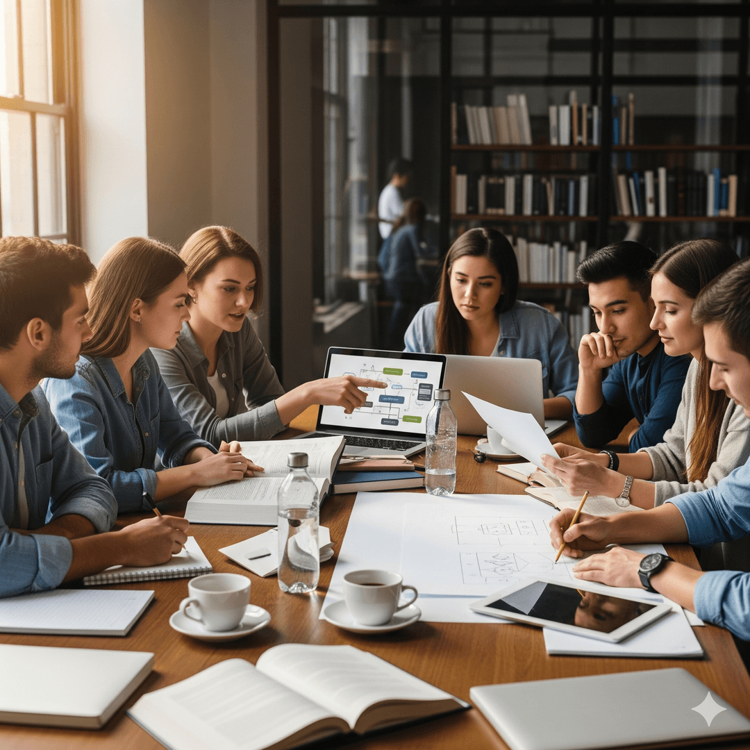 Students collaborating